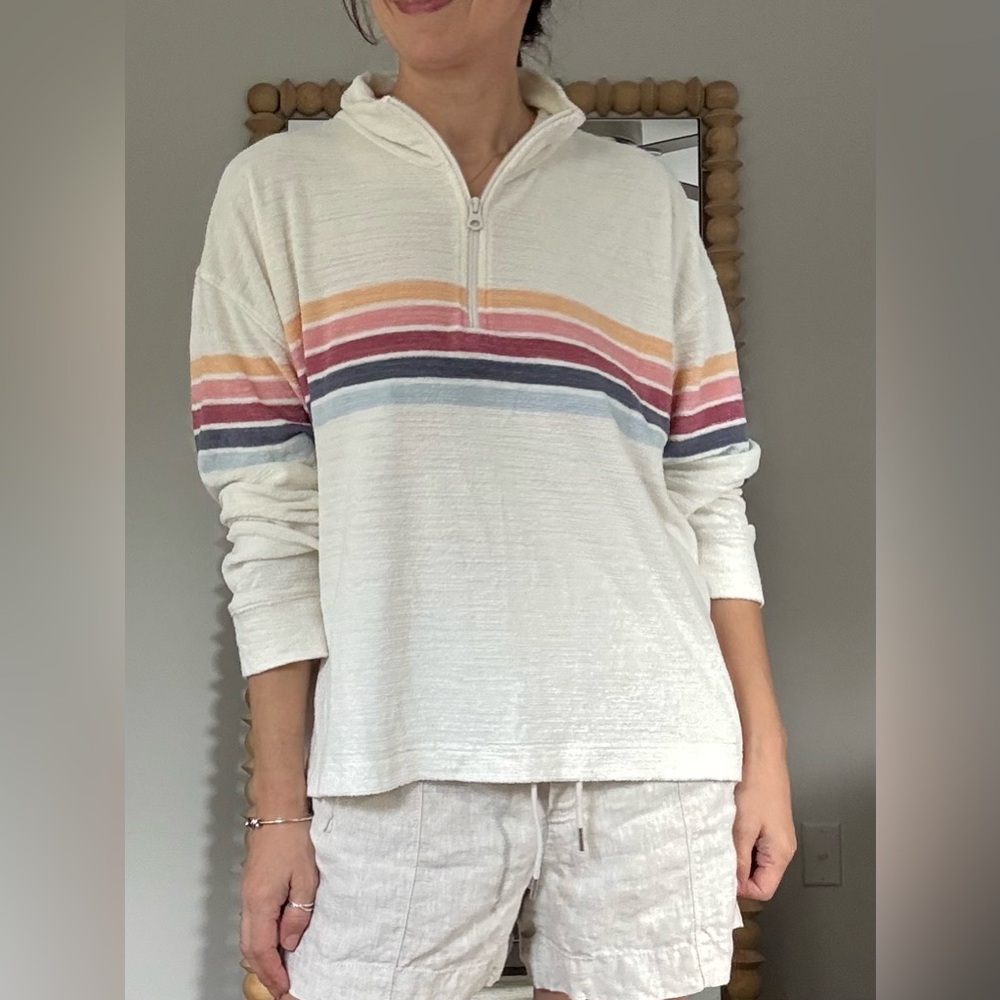 Faherty Cabana Terry Half Zip Sweatshirt